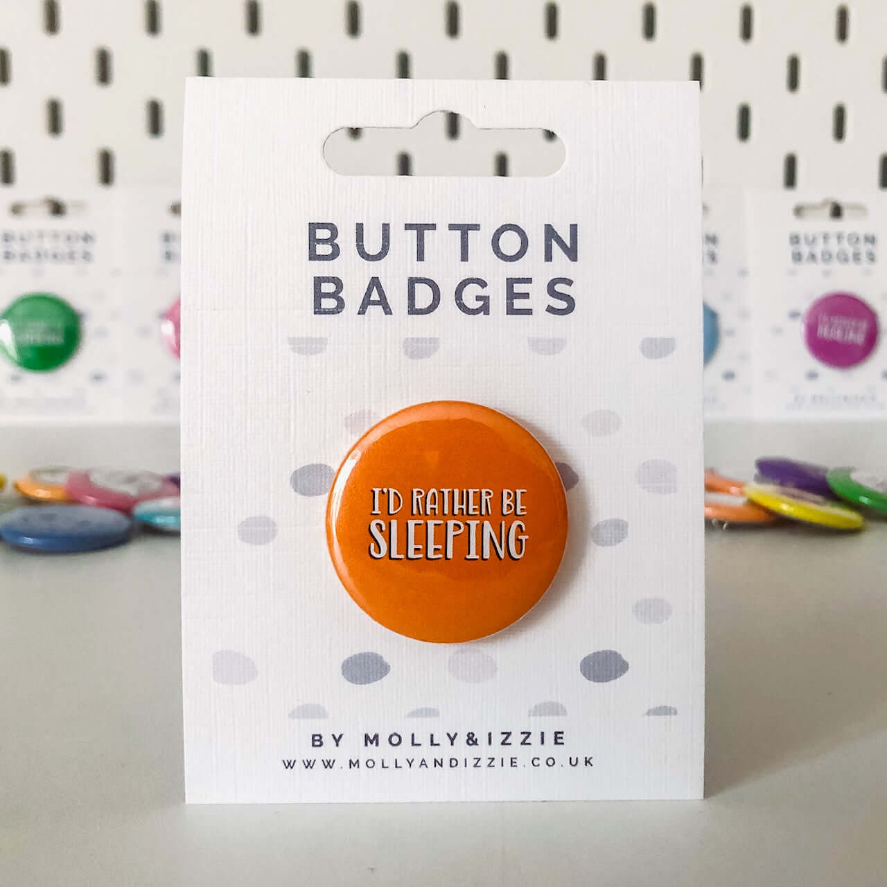 by Molly & Izzie I'd Rather Be Sleeping Button Badge Button Badge By Molly & Izzie