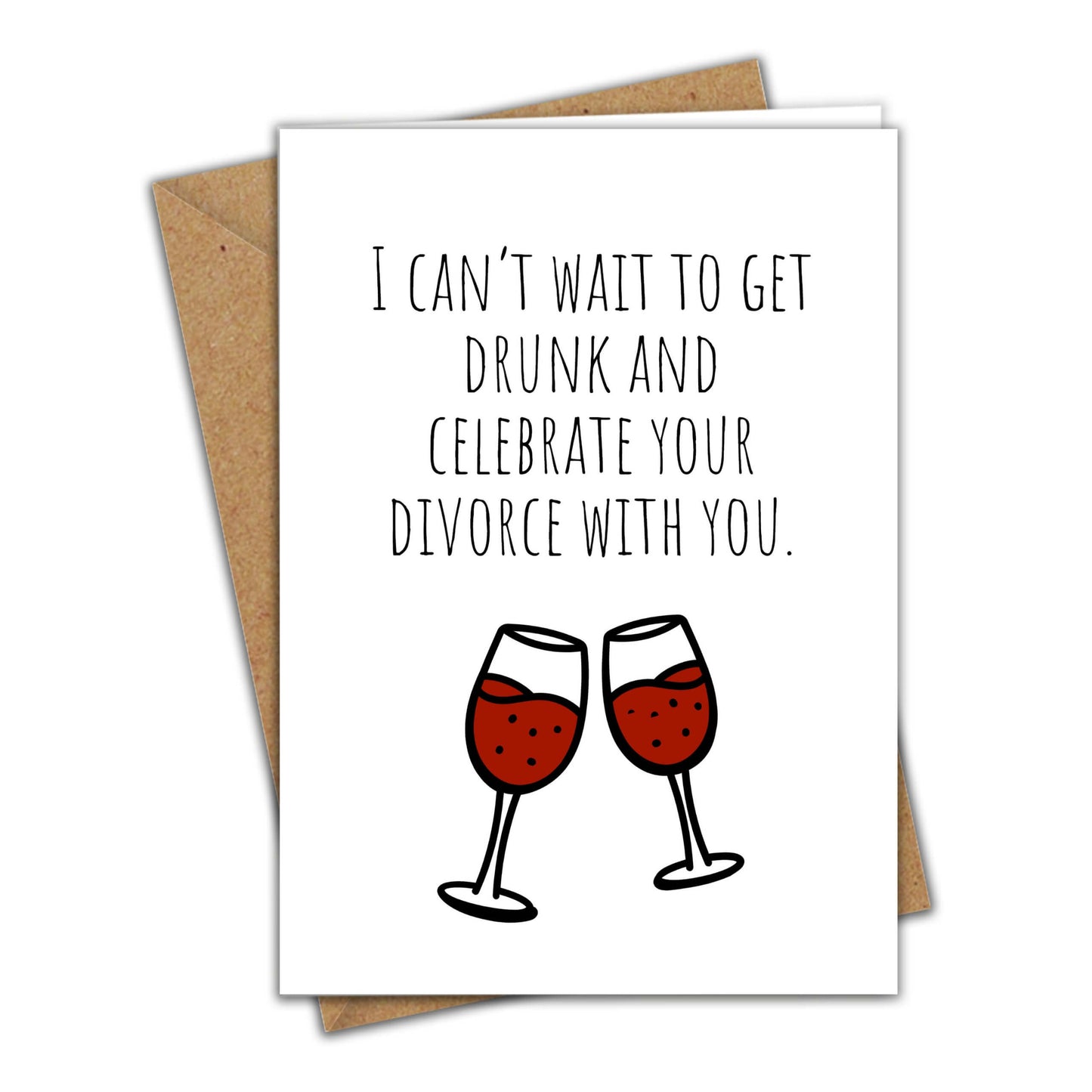 Little Kraken's I Can't Wait to Get Drunk And Celebrate Your Divorce With You | Funny Divorce Card | Congratulations on Your Divorce Greeting Card, Divorce Cards for £3.50 each
