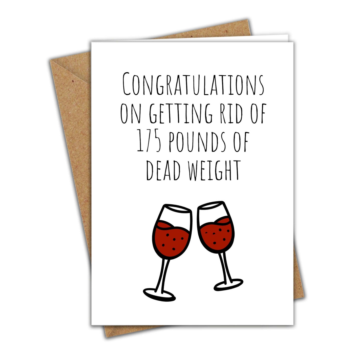 Little Kraken's Congratulations on Getting Rid of 175 Pounds of Dead Weight | Funny Divorce Card | Congratulations on Your Divorce Greeting Card, Divorce Cards for £3.50 each