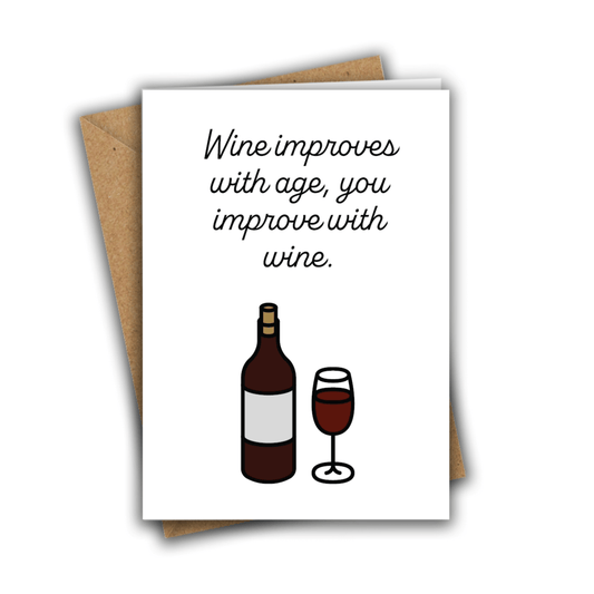 Little Kraken's You Improve with Wine, Birthday Cards for £3.50 each