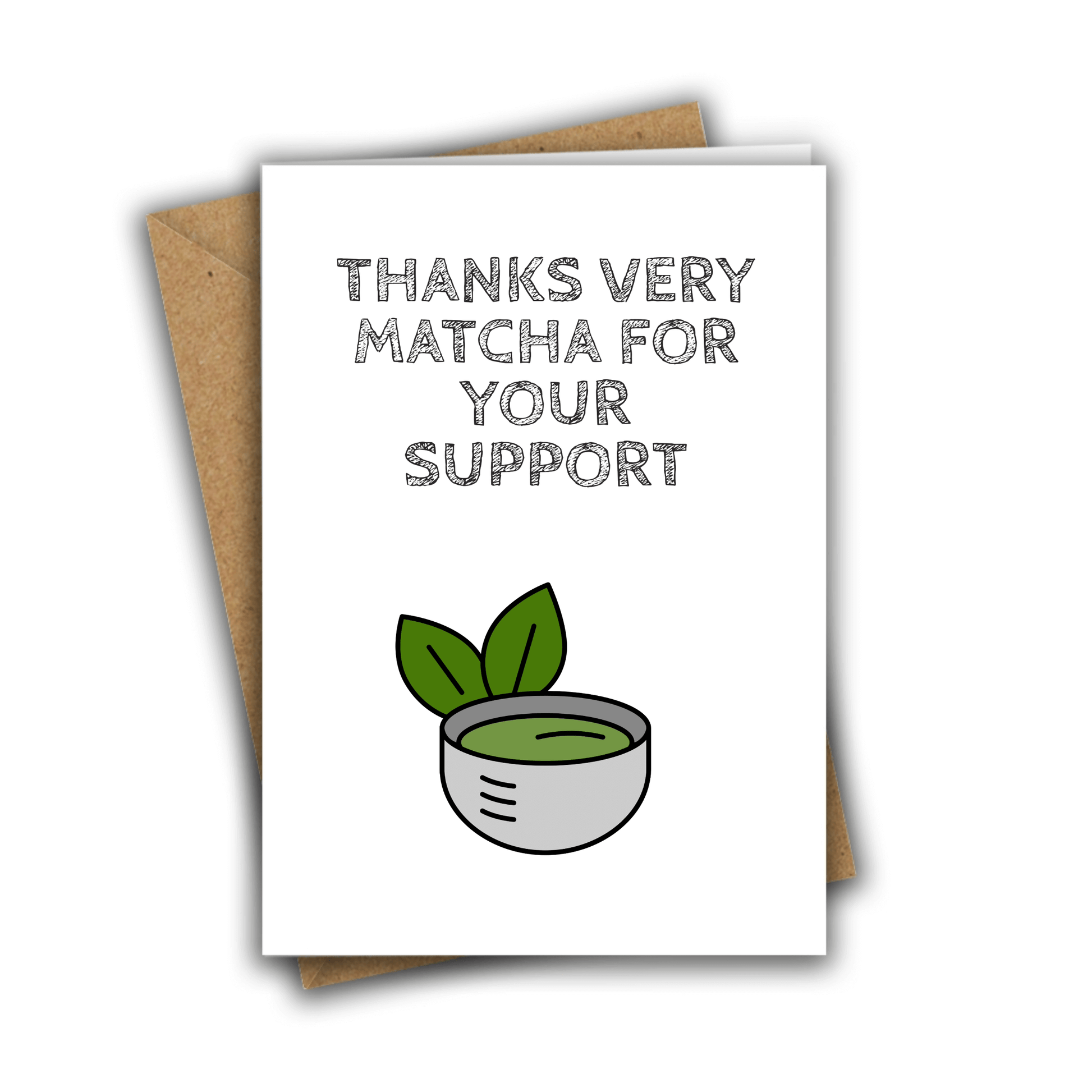 Little Kraken's Thanks Very Matcha for Your Support, Thank You Cards for £3.50 each
