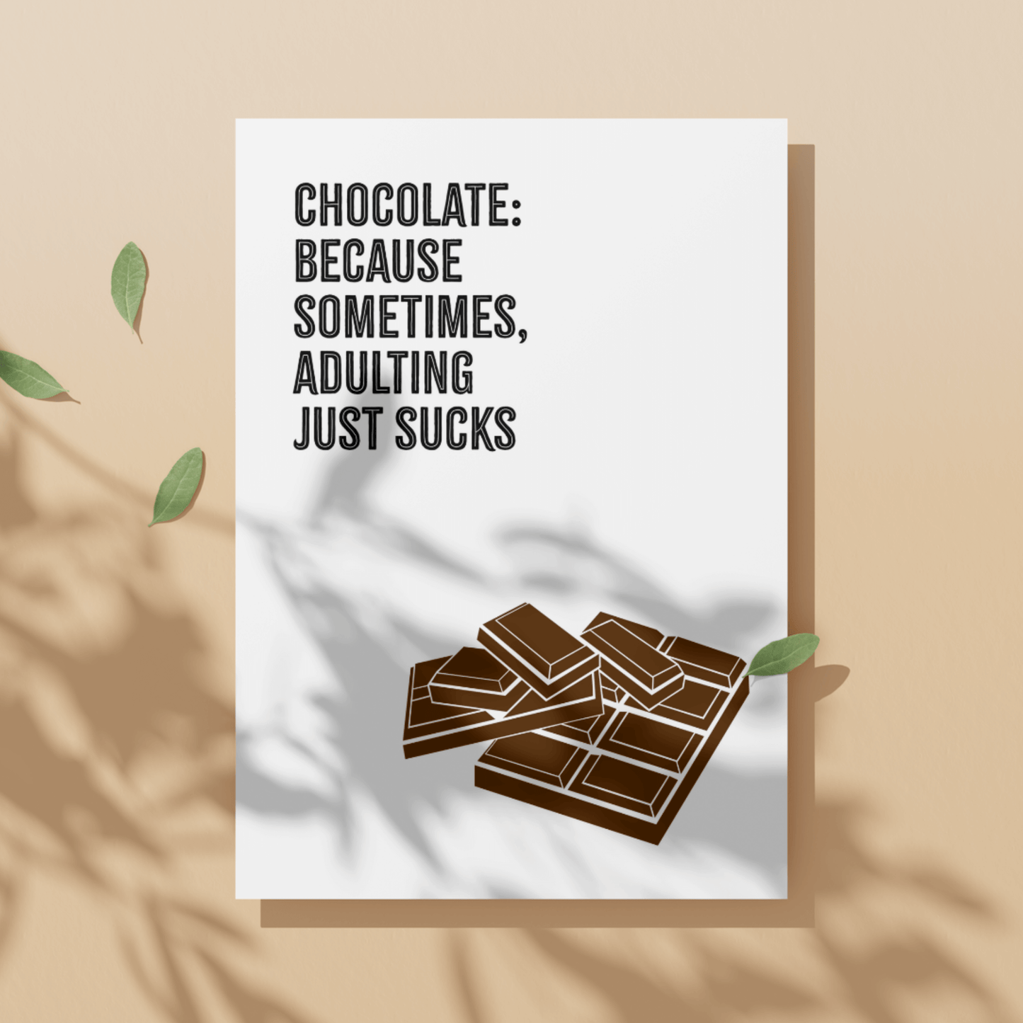 Little Kraken's Chocolate: Because Sometimes, Adulting Just Sucks, Sorry Card for £3.50 each