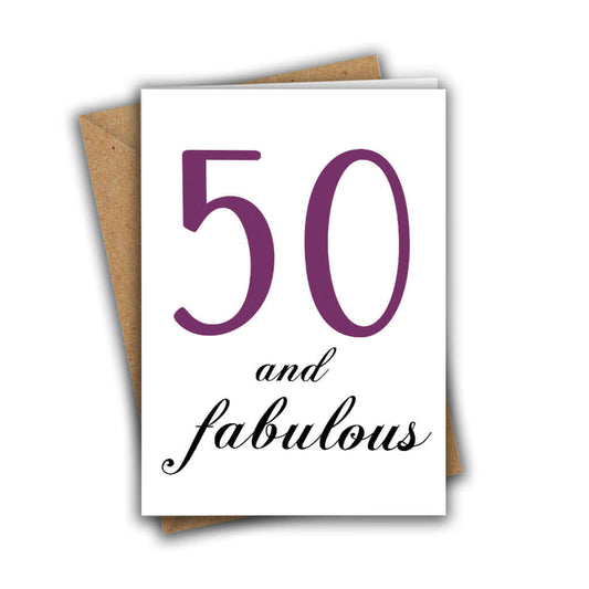 Little Kraken's 50 and Fabulous, Birthday Cards for £3.50 each