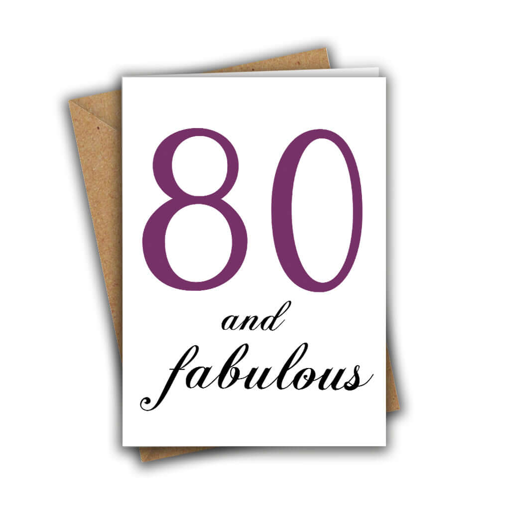 Little Kraken's 80 and Fabulous, Birthday Cards for £3.50 each