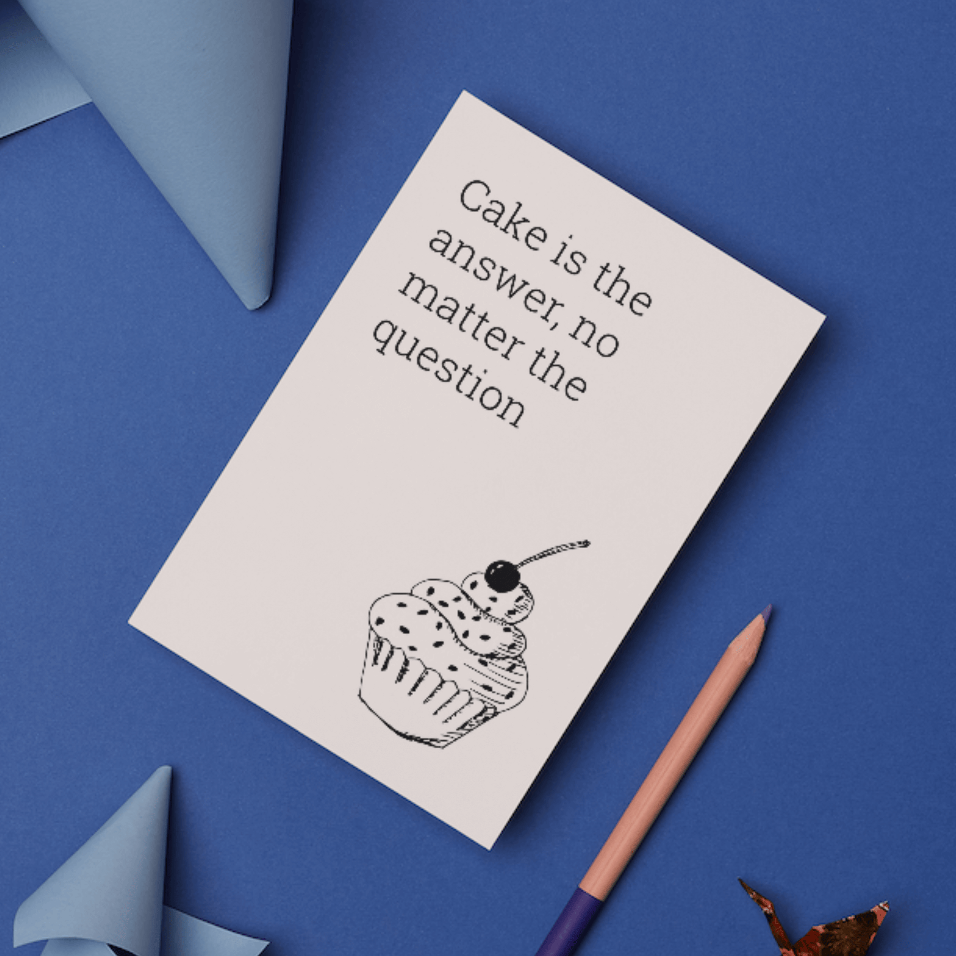 Little Kraken's Cake is The Answer, No Matter the Question | Cupcake Greeting Card, General Cards for £3.50 each