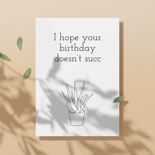 Little Kraken's I Hope Your Birthday Doesn't Succ | Funny Aloe Vera Birthday Card, Birthday Cards for £3.50 each
