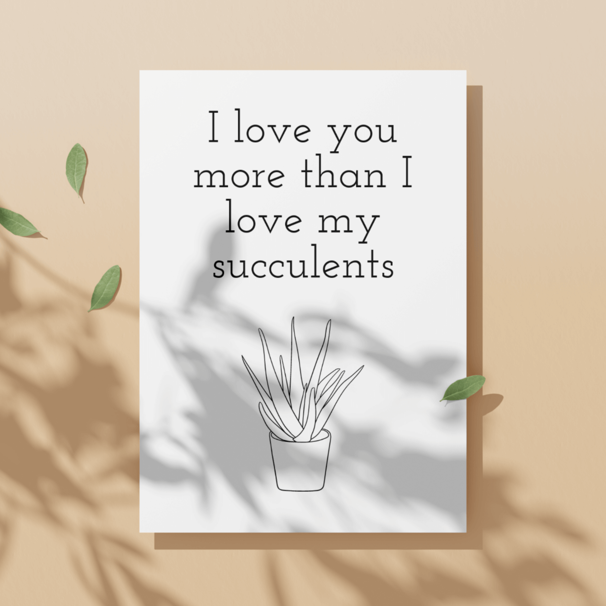 Little Kraken's I Love You More Than My Succulents | Funny Love Anniversary Card | Funny Aloe Vera Love Card, Love Cards for £3.50 each
