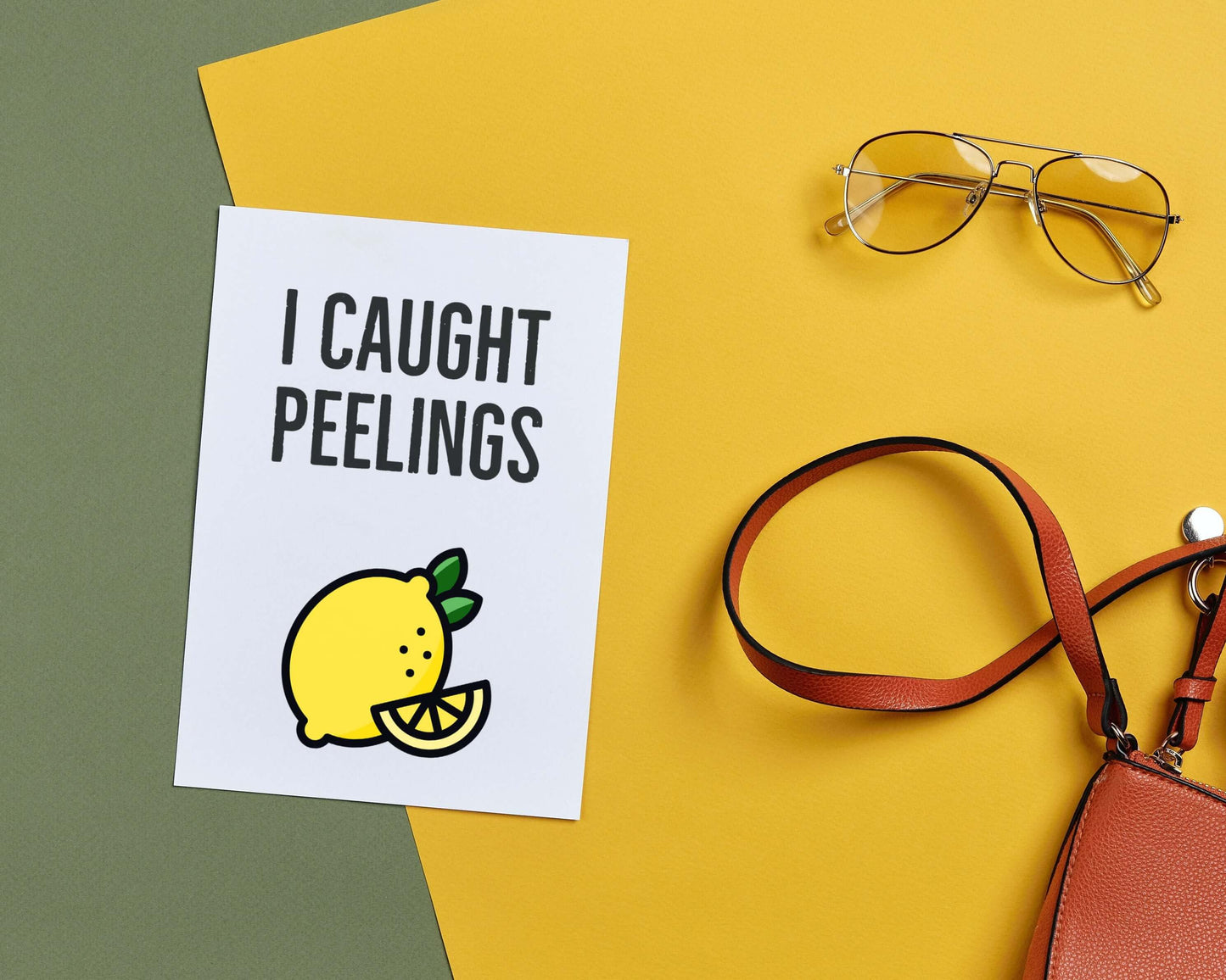 The Card Store UK's I Caught Peelings | Funny Lemon Love Pun Greeting Card | Everyday Blank Pun Card, General Cards for £3.50 each