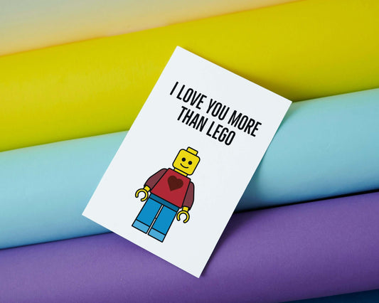 The Card Store UK's I Love You More Than Lego | Funny Lego Love Greeting Card, General Cards for £3.50 each