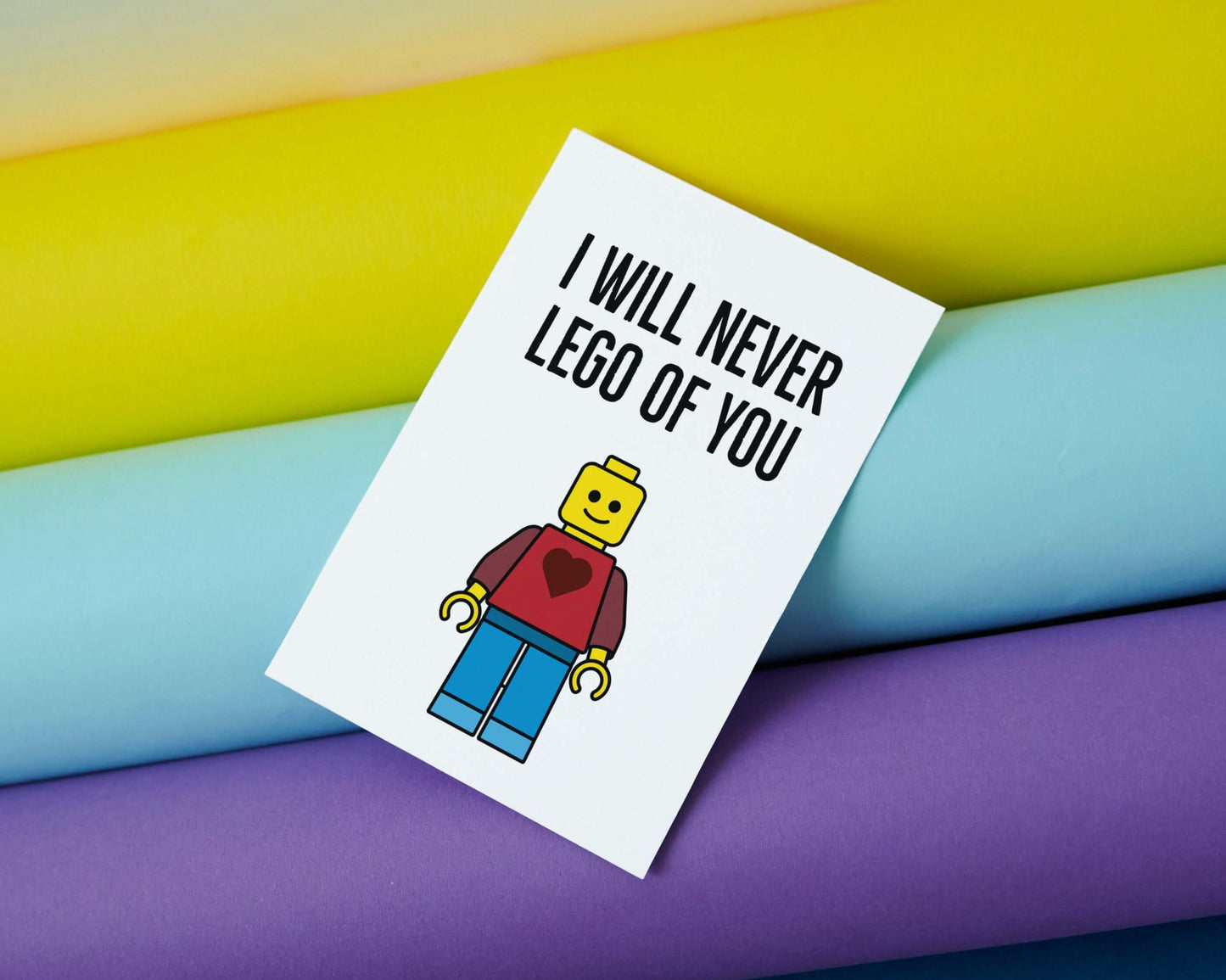 The Card Store UK's I Will Never Lego of You | Funny Lego Love Greeting Card, General Cards for £3.50 each