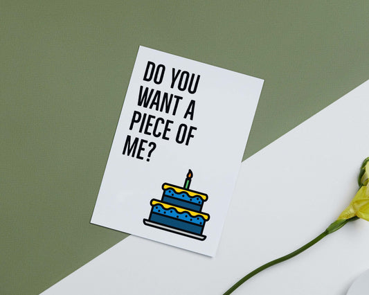The Card Store UK's Do You Want a Piece of Me? | Funny Pun Birthday Greeting Card, Birthday Cards for £3.50 each