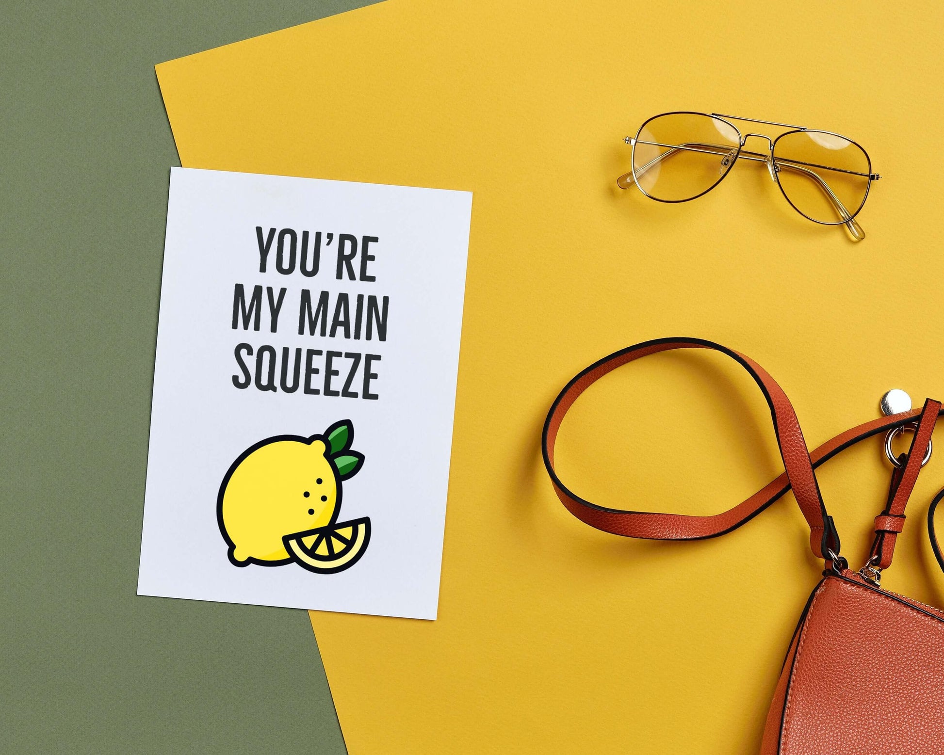 The Card Store UK's You're My Main Squeeze | Funny Lemon Love Pun Card | Everyday Blank Pun Card, General Cards for £3.50 each