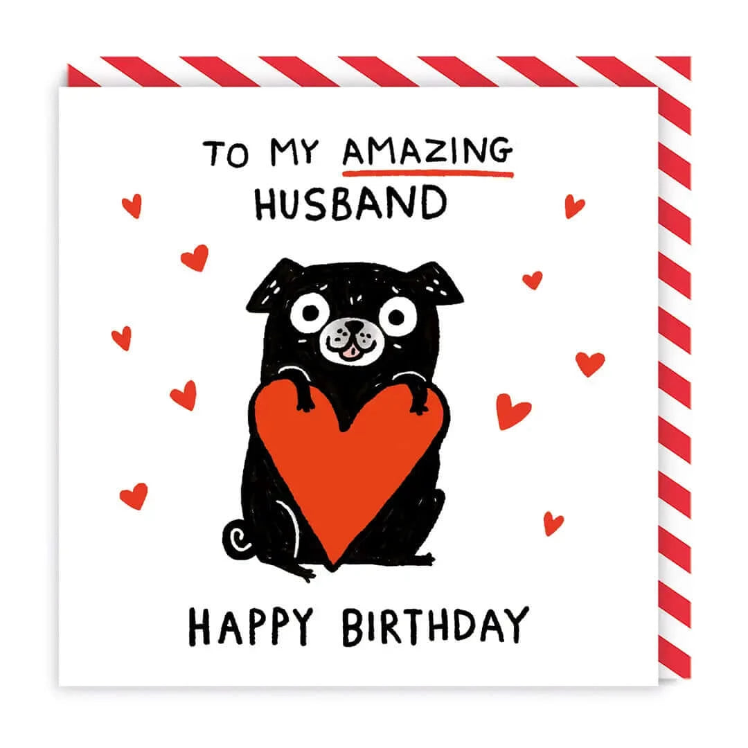 Gemma Correll To My Amazing Husband Pug Birthday Card Birthday Cards Gemma Correll
