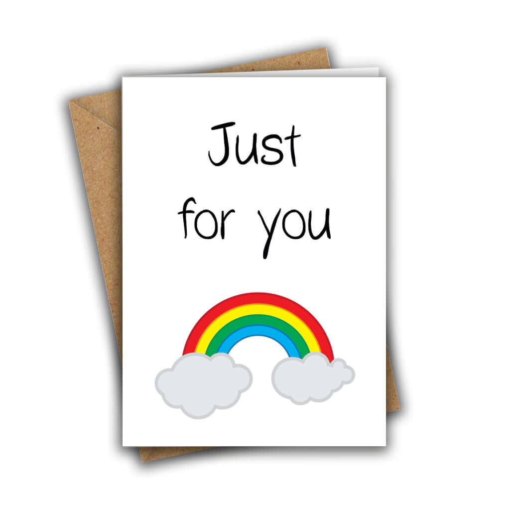 Little Kraken's Just for You Rainbow Paper Hug Sweet Cute A5 Greeting Card, General Cards for £3.50 each