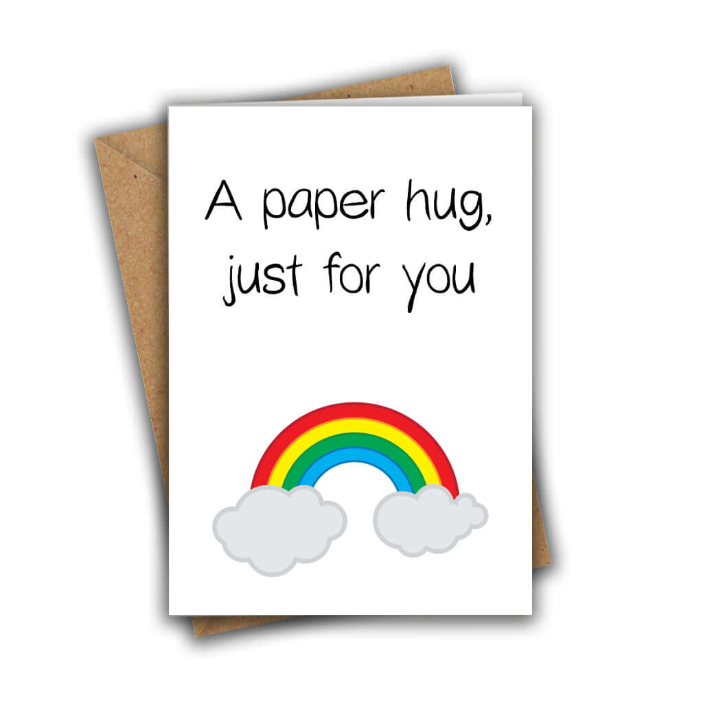 Little Kraken's A Paper Hug, Just for You Rainbow Sweet Cute A5 Greeting Card, General Cards for £3.50 each