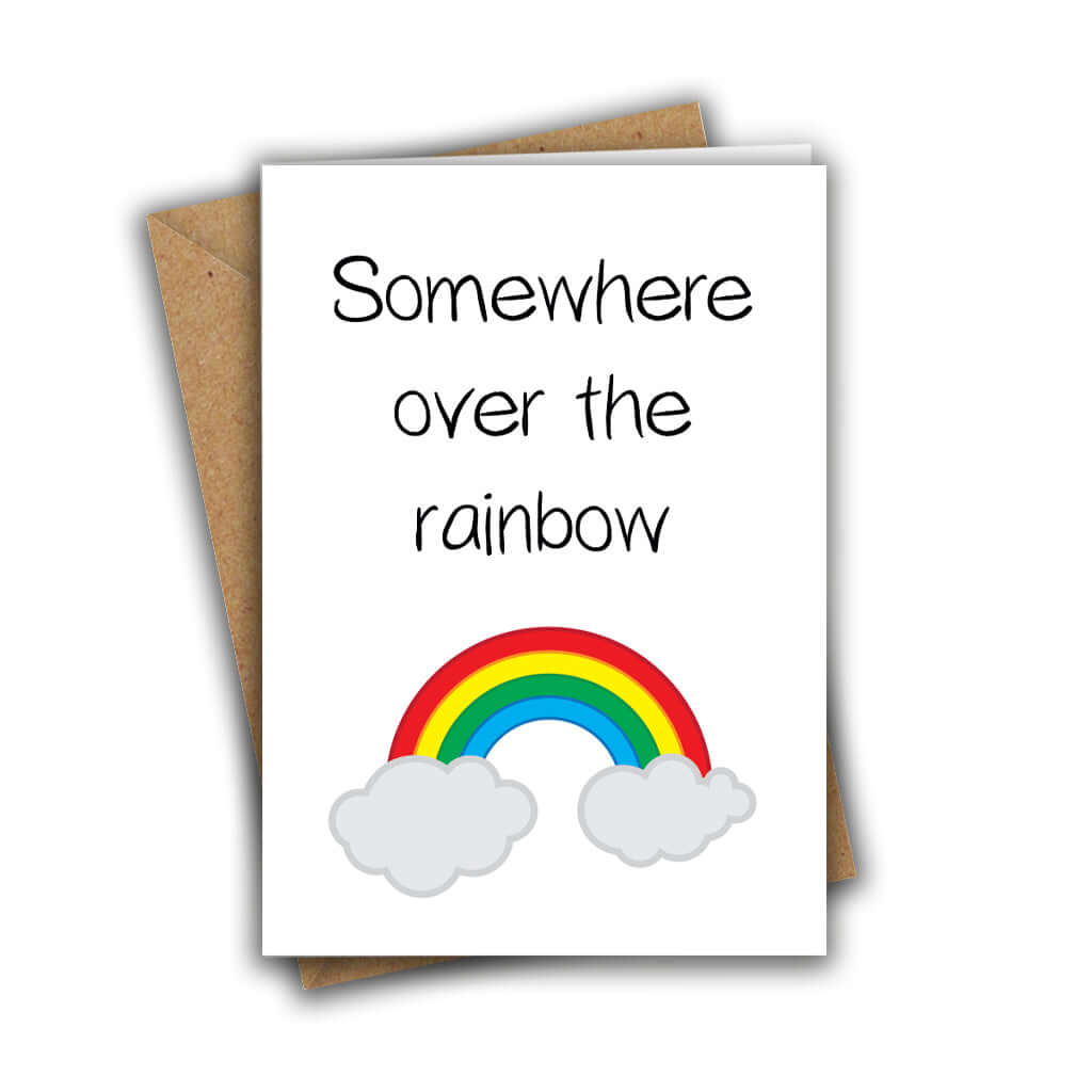 Little Kraken's Somewhere Over the Rainbow Paper Hug Sweet Cute A5 Greeting Card, General Cards for £3.50 each
