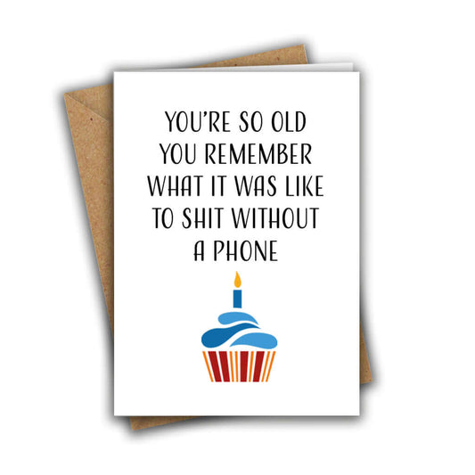 Little Kraken's You're So Old You Remember Funny Rude A5 Birthday Card, Birthday Cards for £3.50 each