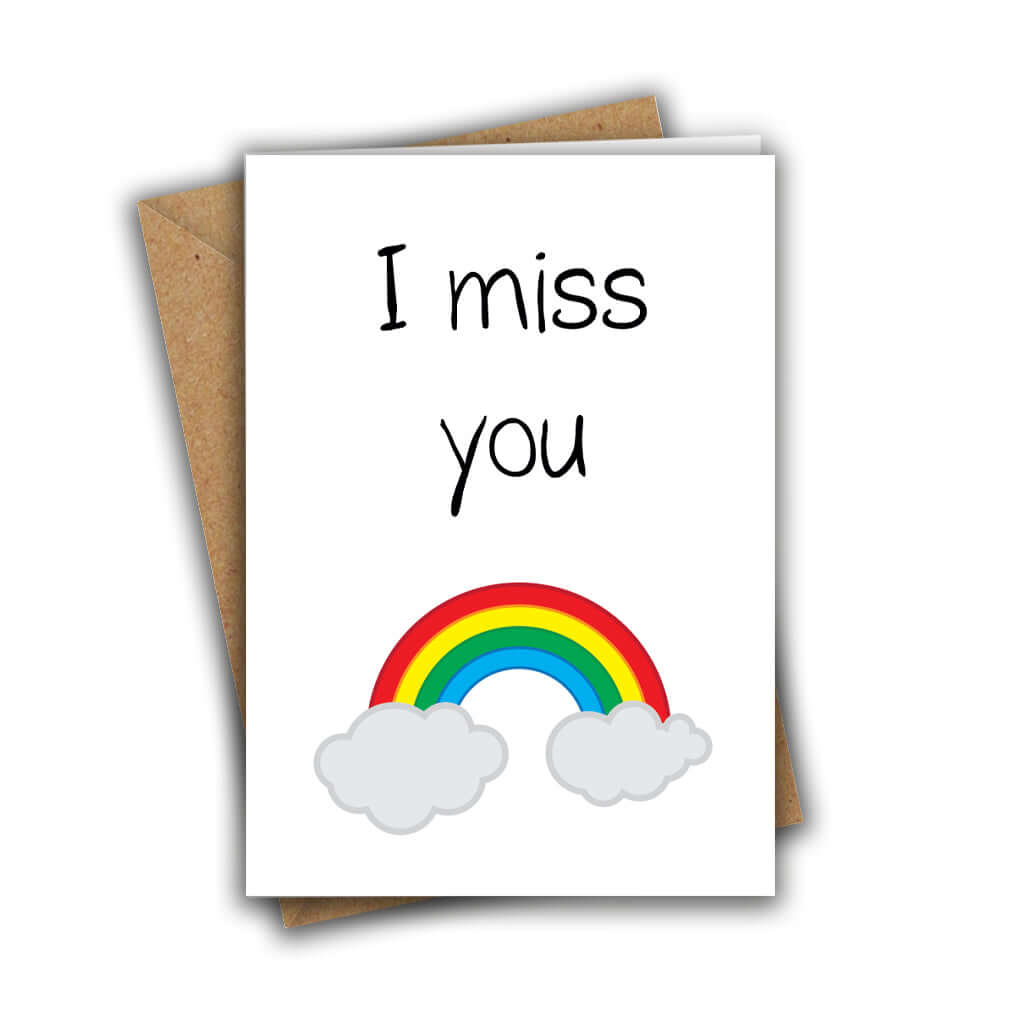 Little Kraken's I Miss You Rainbow Paper Hug Sweet Cute A5 Greeting Card, General Cards for £3.50 each