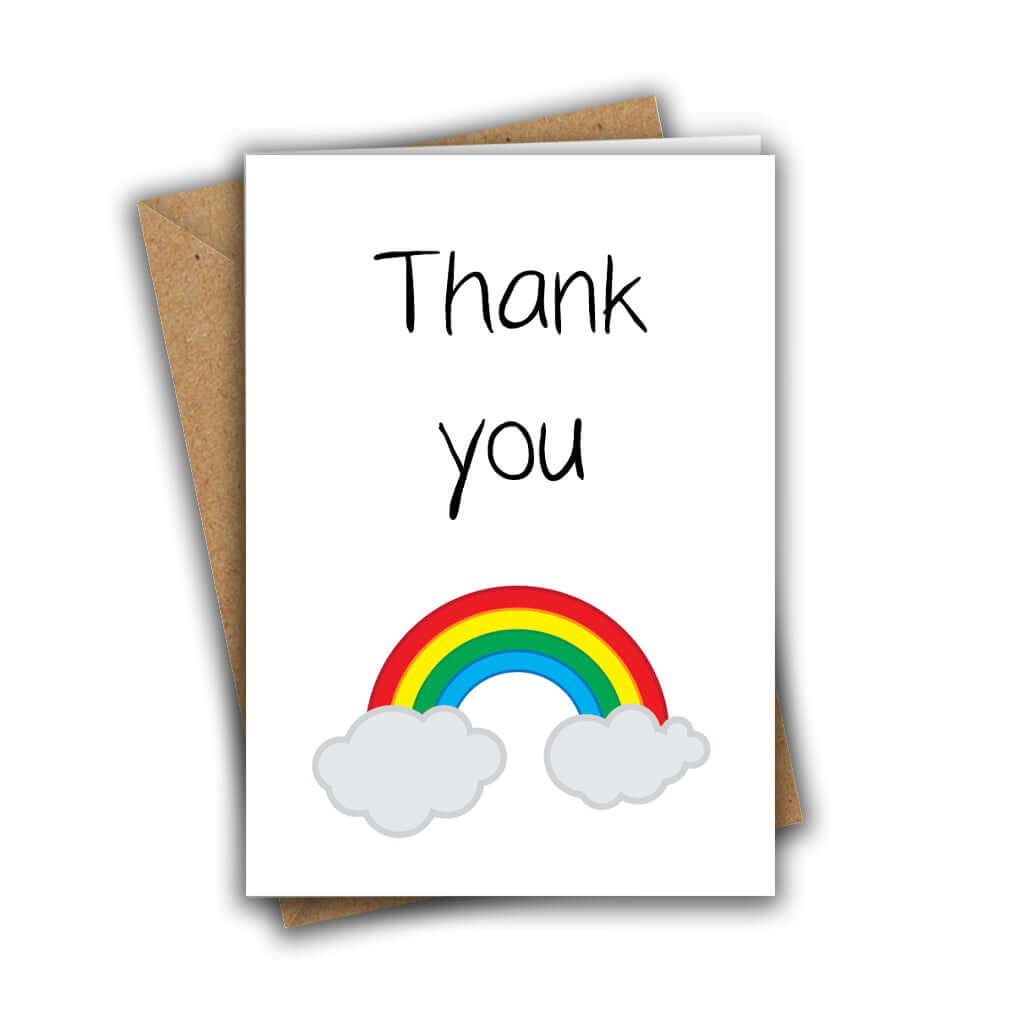 Little Kraken's Thank You Rainbow Paper Hug Sweet Cute Teacher A5 Greeting Card, General Cards for £3.50 each