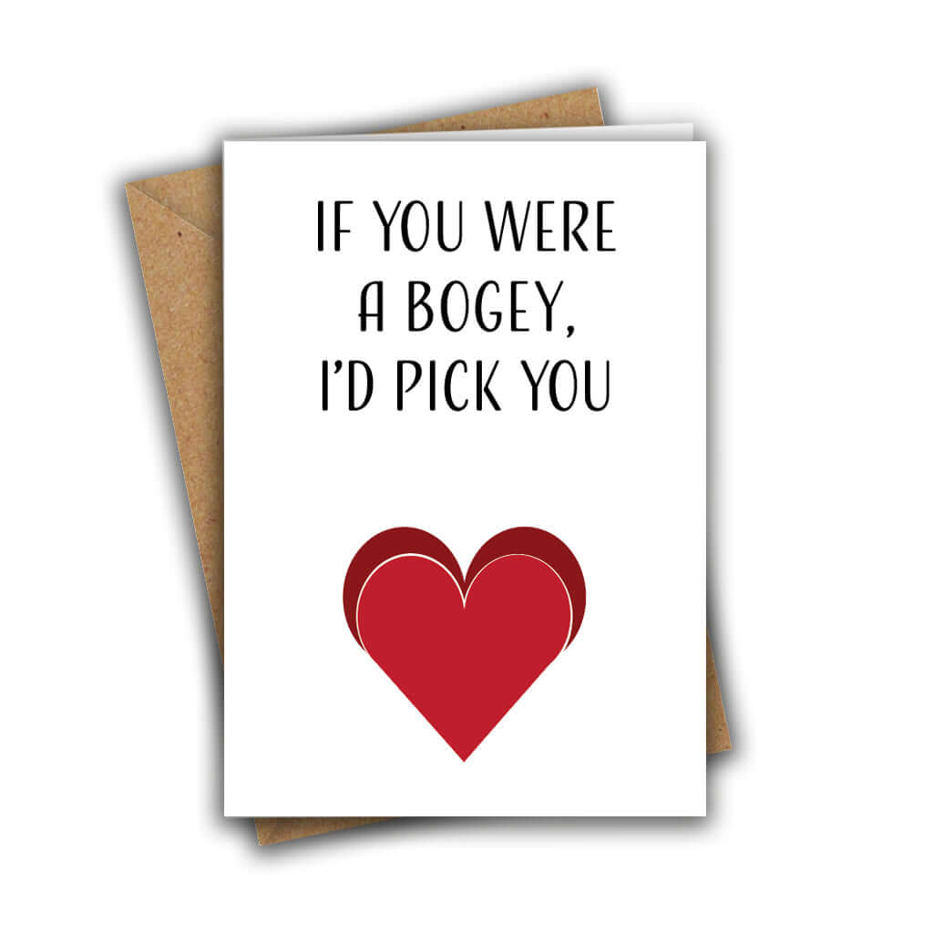 Little Kraken's If You Were a Bogey, I'd Pick You Anniversary A5 Greeting Card, Anniversary Cards for £3.50 each
