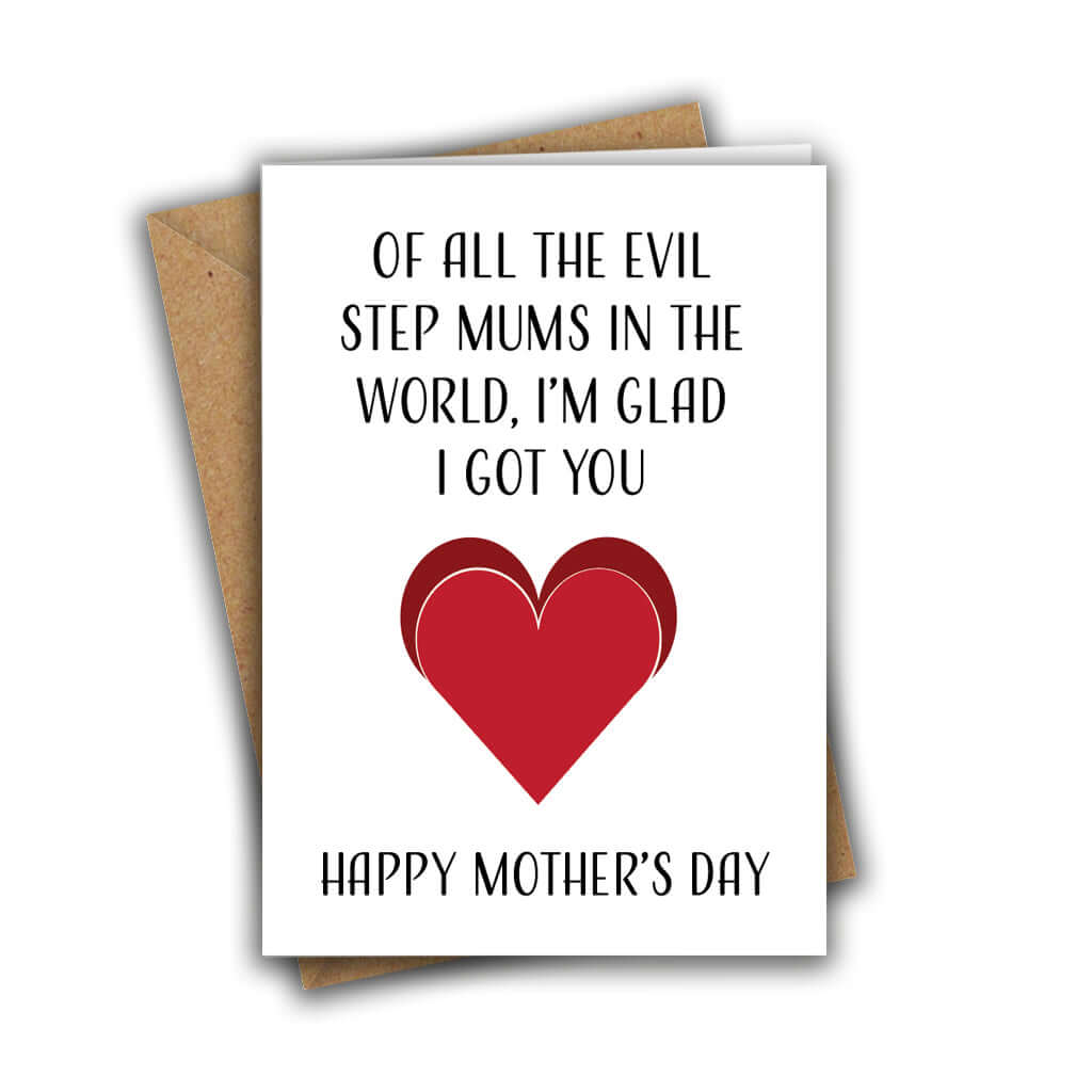 Little Kraken's Of All The Evil Step Mums In The World, I'm Glad I Got You A5 Mother's Day Greeting Card, Mother's Day Card for £3.50 each