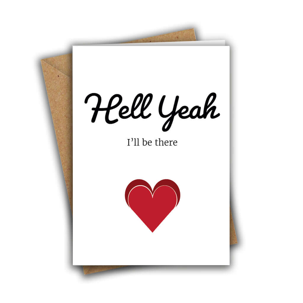 Little Kraken's Hell Yeah, I'll Be There Funny Wedding RSVP A5 Greeting Card, RSVP Cards for £3.50 each