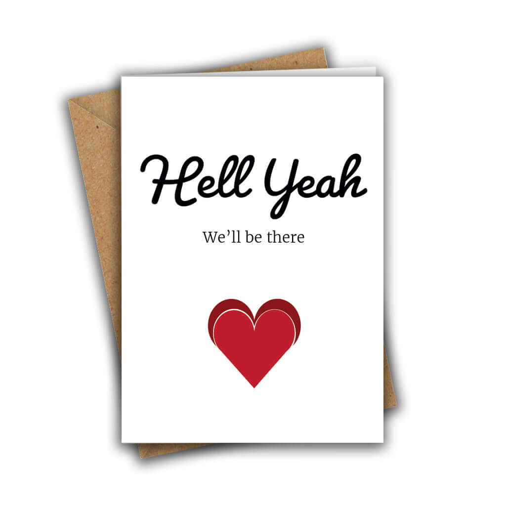 Little Kraken's Hell Yeah, We'll Be There Funny Wedding RSVP A5 Greeting Card, RSVP Cards for £3.50 each