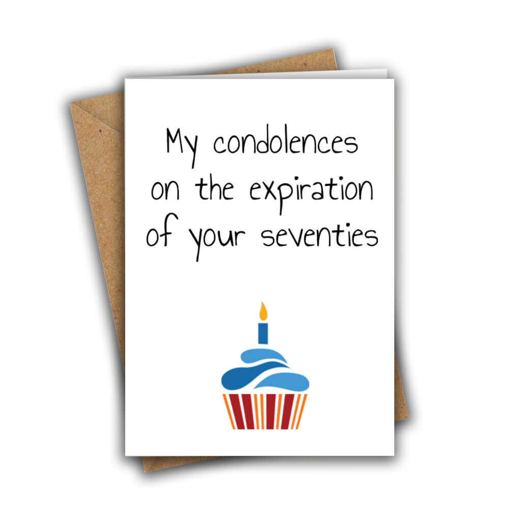 Little Kraken's My Condolences on the Expiration of Your Seventies Funny A5 80th Birthday Card, Birthday Cards for £3.50 each