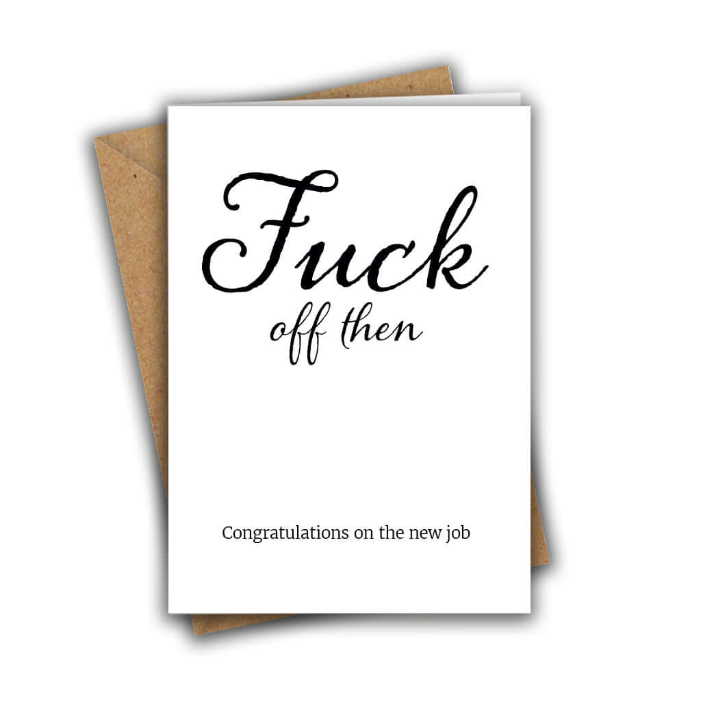 Little Kraken's Fuck Off Then Congratulations on the New Job Funny A5 Greeting Card, Leaving Cards for £3.50 each