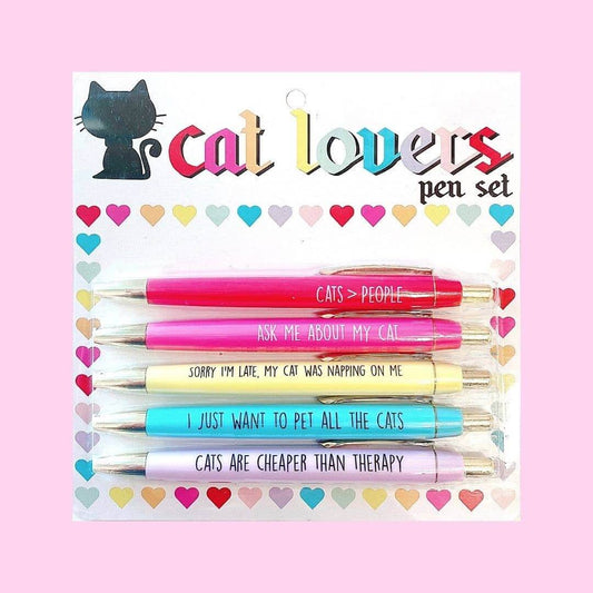 Fun Club Cat Lovers Novelty Funny Pen Set Pen Set Fun Club