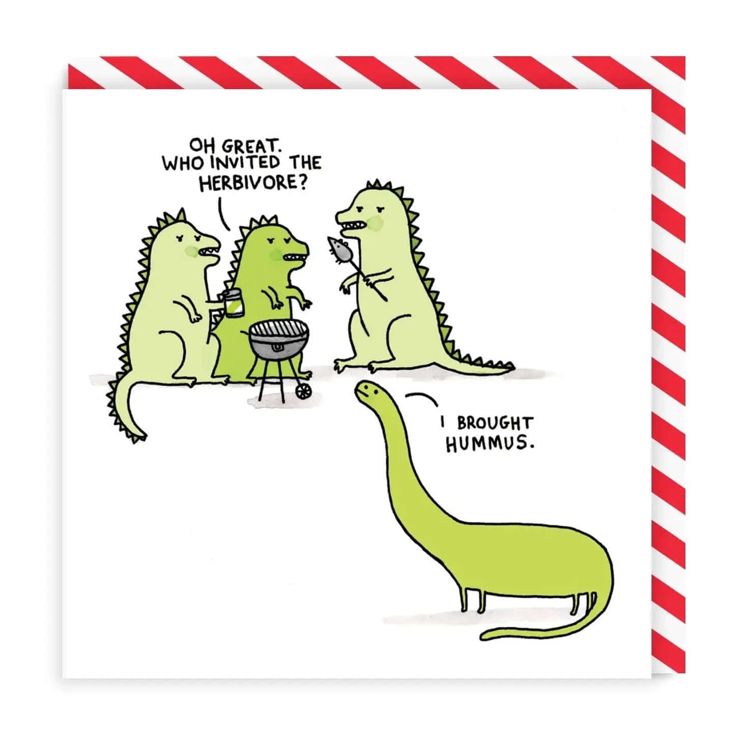 Gemma Correll Who Invited the Herbivore? Dinosaur BBQ Greeting Card General Cards Gemma Correll