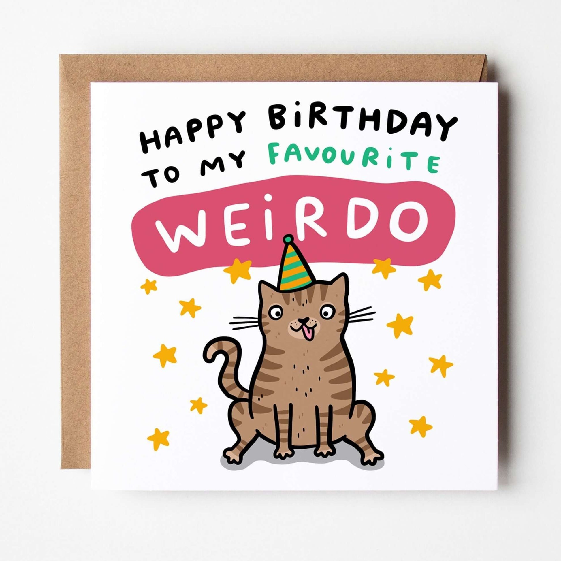 Dandy Sloth Happy Birthday To My Favourite Weirdo Birthday Square Greeting Card Birthday Cards Dandy Sloth