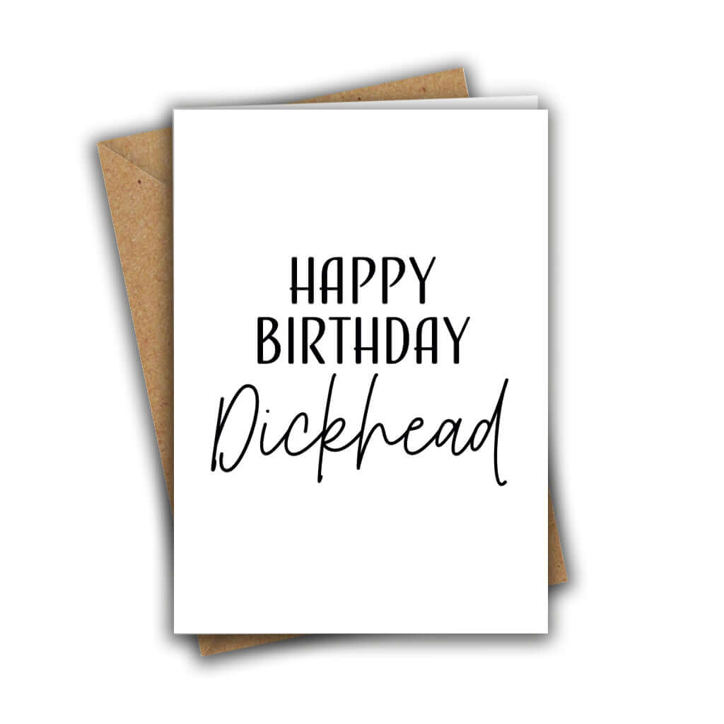 Little Kraken's Happy Birthday Dickhead Funny Birthday A5 Recycled Greeting Card, Birthday Cards for £3.50 each
