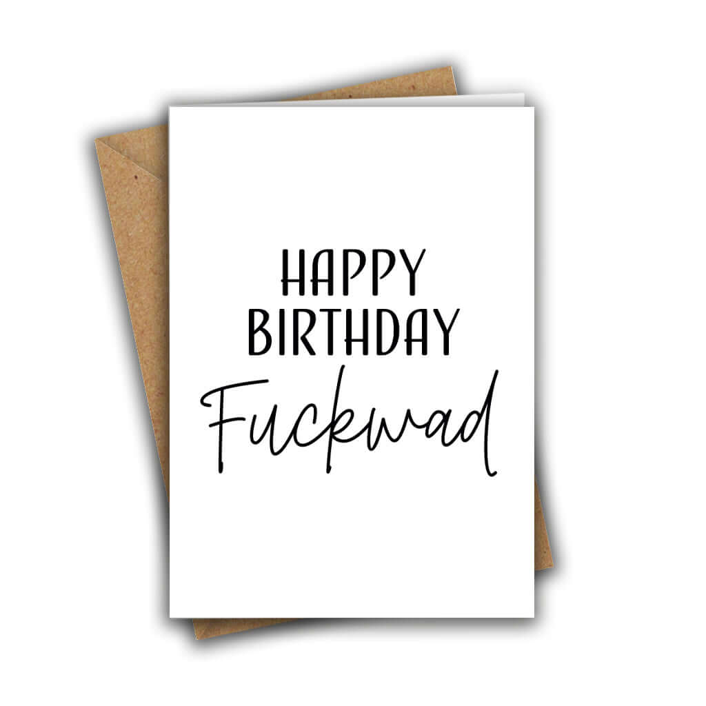 Little Kraken's Happy Birthday Fuckwad Funny Birthday A5 Recycled Greeting Card, Birthday Cards for £3.50 each