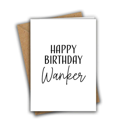 Little Kraken's Happy Birthday Wanker Funny Birthday A5 Recycled Greeting Card, Birthday Cards for £3.50 each
