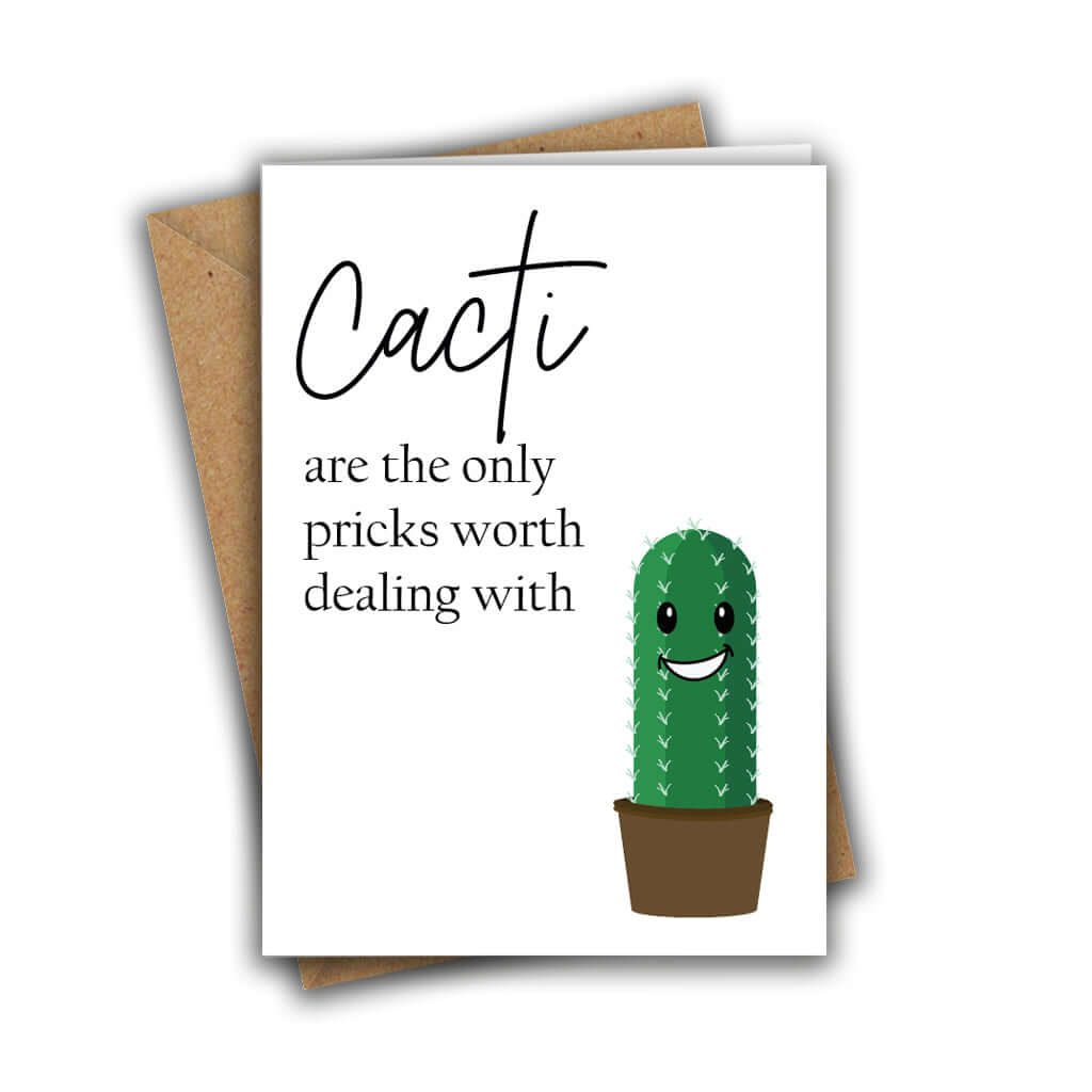 Little Kraken's Cacti Are the Only Pricks Worth Dealing With Funny Cactus Greeting Card, General Cards for £3.50 each