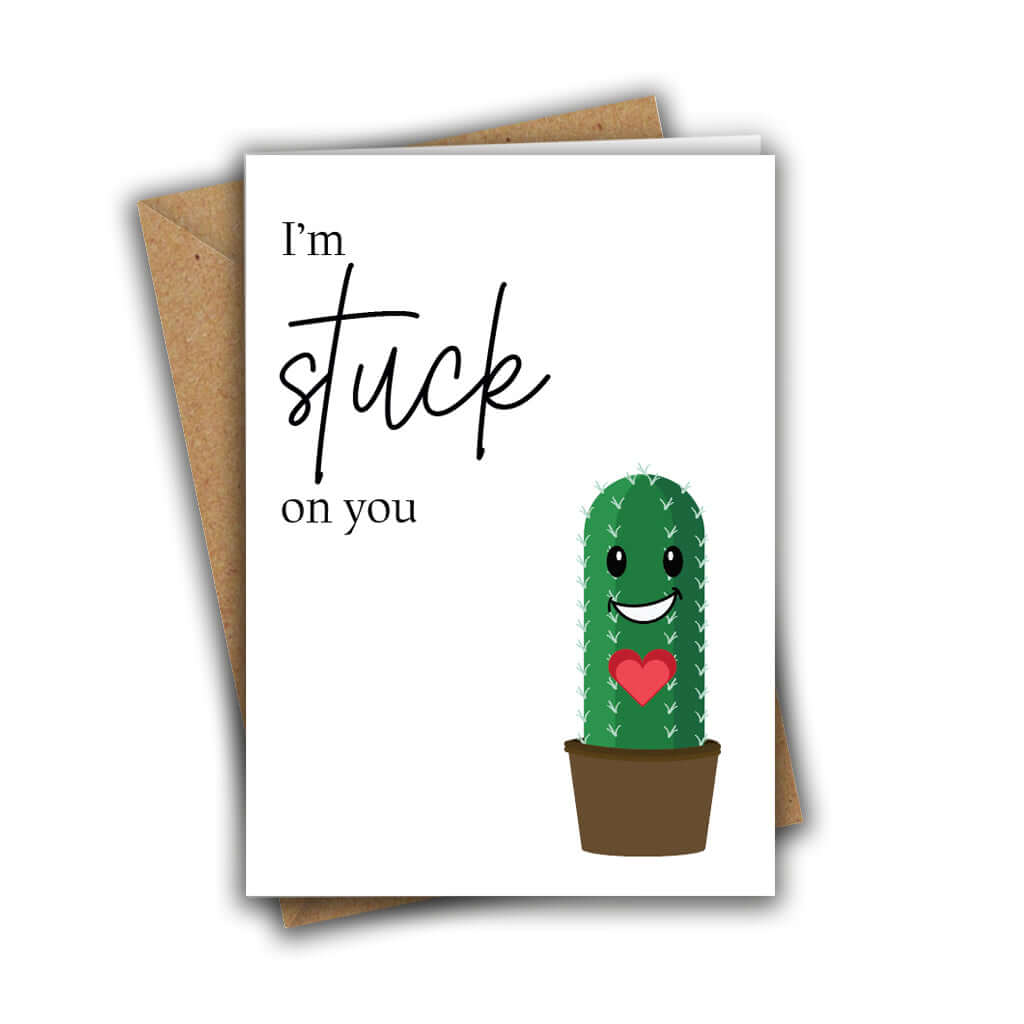 Little Kraken's I'm Stuck On You Funny Anniversary Love Valentine's Greeting Card, Love Cards for £3.50 each