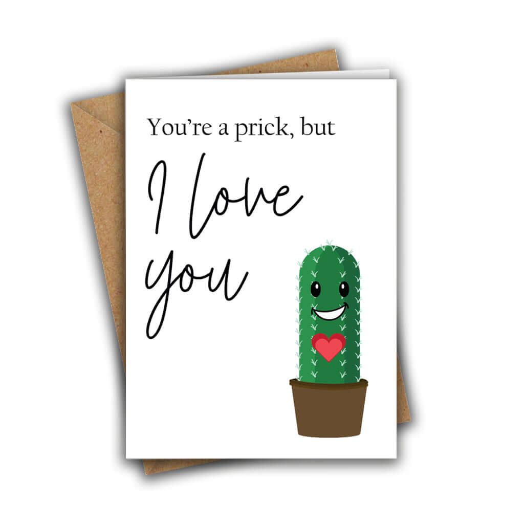 Little Kraken's You're A Prick, But I Love You Funny Anniversary Love Valentines Greeting Card, Love Cards for £3.50 each