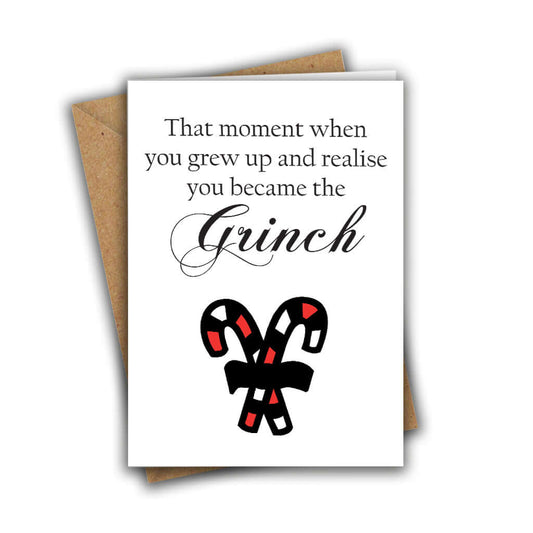 Little Kraken's That Moment When You Realise You Grew Up and Became the Grinch Funny Rude Christmas Greeting Card, Christmas Cards for £3.50 each